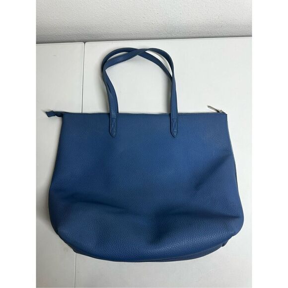 RODAN + FIELDS Blue Leather Purse/Travel Tote Shopper WITH Make-up Bag Pouch - Picture 7 of 16